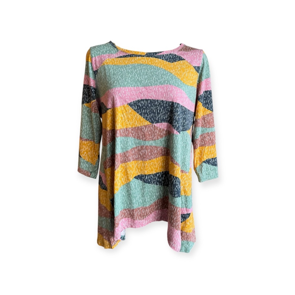 LOGO by Lori Goldstein top  Large long sleeve pink orange blue
